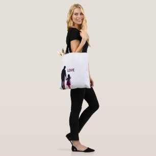 LOVE SIMPLE GIFT DAD DAUGHTER TOTE BAG