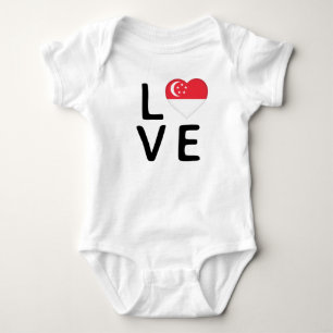 Love - Singapore Flag Baby Bodysuit