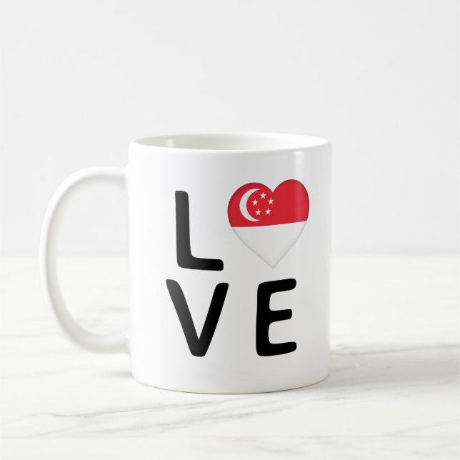 Love - Singapore Flag Coffee Mug (Left)