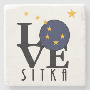 LOVE Sitka Alaska Stone Coaster