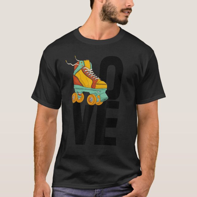 Love Skate   Women Skating Rolling Shoes Birthday T-Shirt (Front)