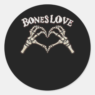 Love Skeleton Hand Classic Round Sticker