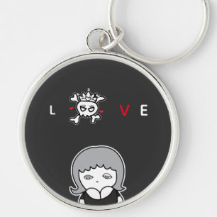 LOVE Skull Key Ring