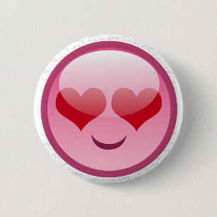 LOVE SMILLE 6 CM ROUND BADGE