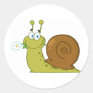 Love Snail Classic Round Sticker