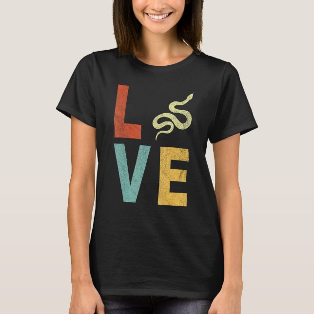 Love Snake   Snake Quote Retro T-Shirt (Front)