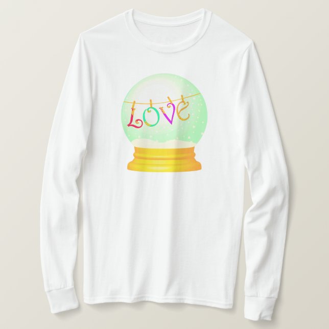 Love snow globe cute boho colourful  T-Shirt (Design Front)