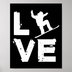Love Snowboard Youth Freestyle Snowboarding Kids M Poster
