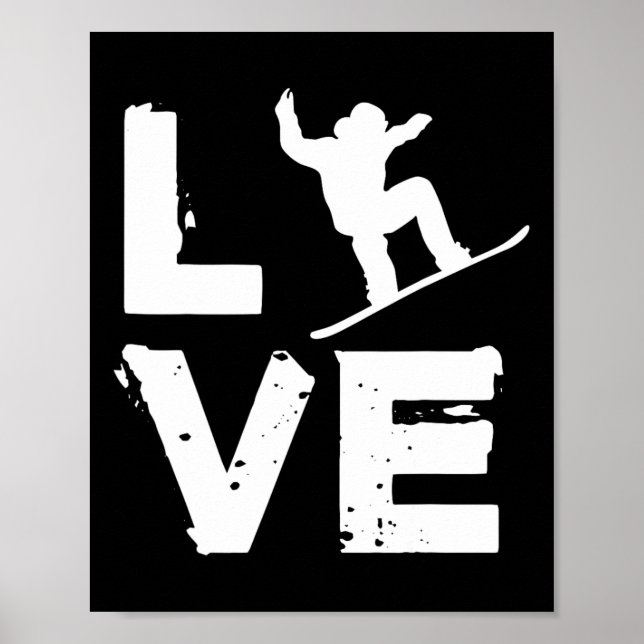 Love Snowboard Youth Freestyle Snowboarding Kids M Poster (Front)
