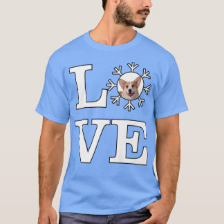 Love Snowflake Dog Pembroke Welsh Corgi791 T-Shirt