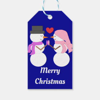 Love & Snowpeople: Dark Blue Gift Tags