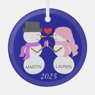 Love & Snowpeople: Dark Blue Glass Tree Decoration