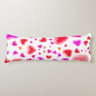 Love, so many hearts, White Body Cushion