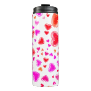 Love, so many hearts, White Thermal Tumbler