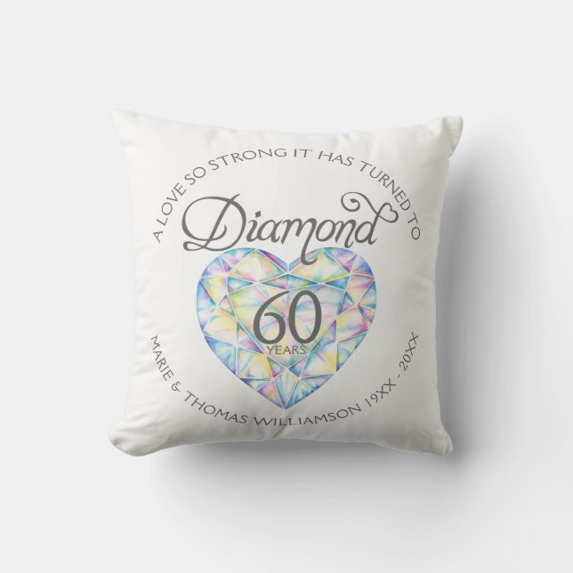 Love so strong 60th diamond anniversary photo cushion (Front)