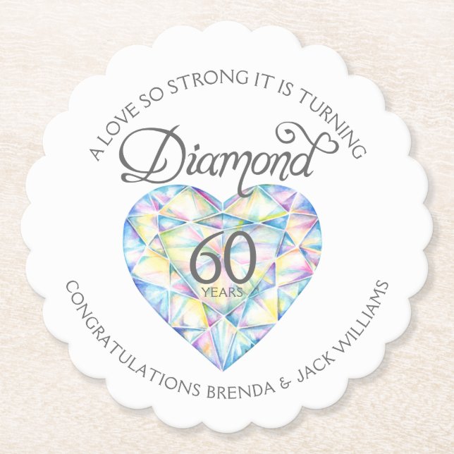 Love so strong diamond wedding coasters (Front)