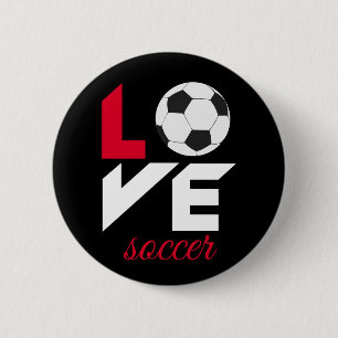 Love soccer 6 cm round badge