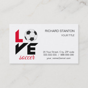 Love soccer business card