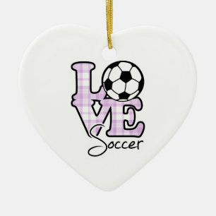Love Soccer Ceramic Tree Decoration