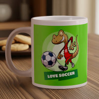 Love Soccer Cute Gecko Funny Soccer Player Cartoon