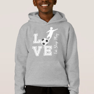 Love Soccer - Eat, Sleep, Play - Black & White