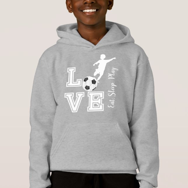 Love Soccer - Eat, Sleep, Play - Black & White (Front)