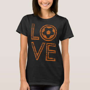 Love Soccer European Football Outline Retro Graphi T-Shirt