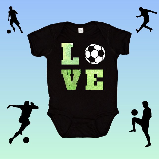 Love Soccer Football Game Player Team Baby Boy Baby Bodysuit (Creator Uploaded)