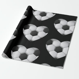 love soccer football heart sports athletic wrapping paper