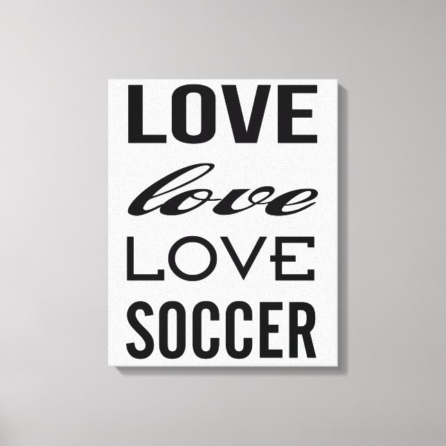 Love Soccer Gallery Wrapped Canvas Print (Front)