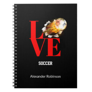 Love Soccer Personalised Sports  Notebook