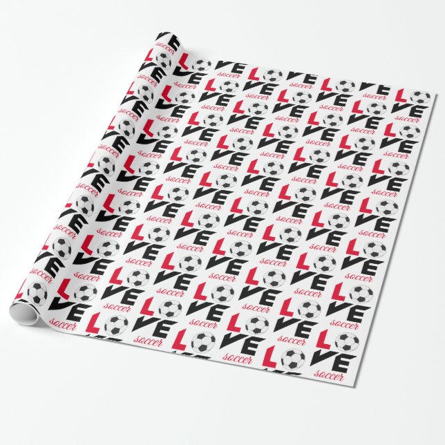 Love soccer wrapping paper (Unrolled)
