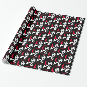 Love soccer wrapping paper
