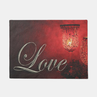 Love Soft Candle Glow Xmas Holiday Christmas Doormat