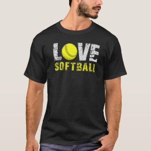 Love Softball Catcher Pitcher Athlete Sports Base  T-Shirt
