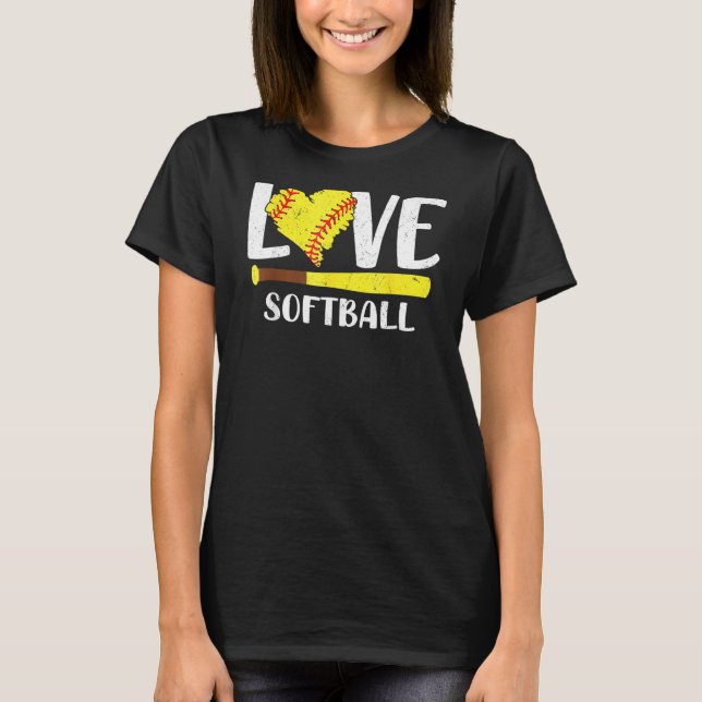 Love Softball Graphic Saying Tee For Teen Girls An (Front)