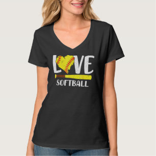 Love Softball Graphic Saying Tee For Teen Girls An