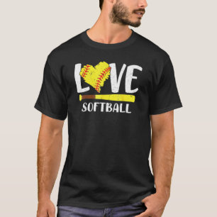 Love Softball Graphic Saying Tee For Teen Girls An