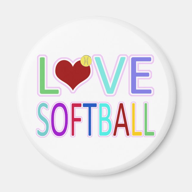 LOVE SOFTBALL MAGNET (Front)