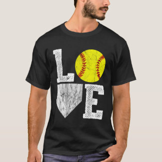 Love Softball Mum Dad T-Shirt