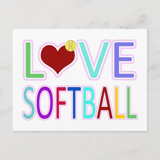 LOVE SOFTBALL POSTCARD (Front)
