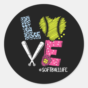 Love Softll Coach Player Softll Life Teen Girls Wo Classic Round Sticker