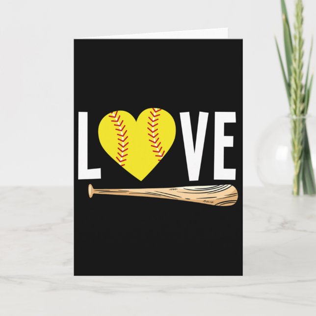 Love Softll Player Girls Teens Funny Softll  Card (Front)