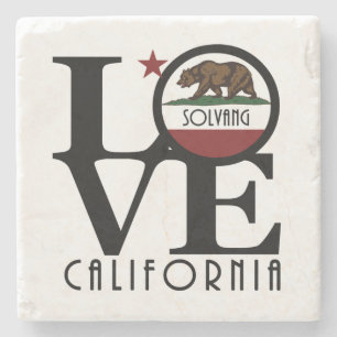 LOVE Solvang California Stone Coaster