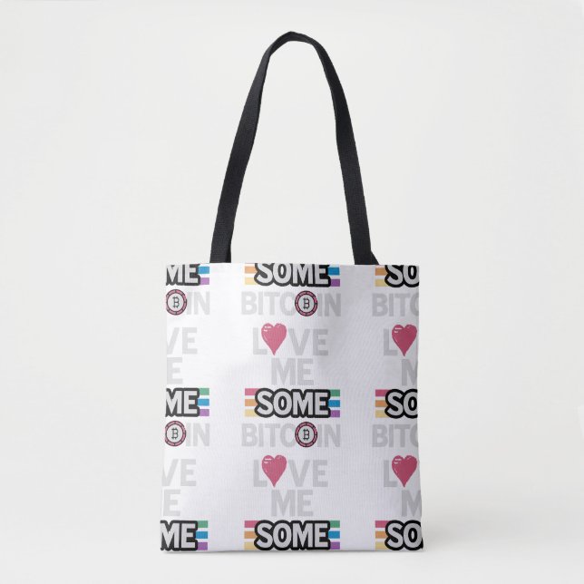 "Love some Bitcoin" White Totebag Tote Bag (Front)