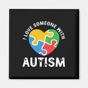 Love Someone With Autism Heart Puzzle Autistic  Magnet