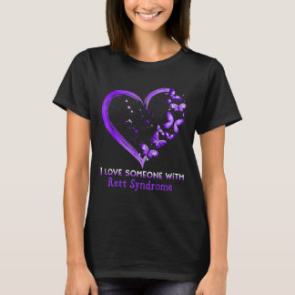 Love Someone With Rett Syndrome Awareness Purple R T-Shirt