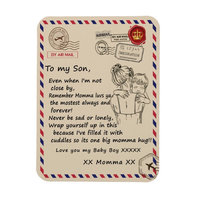 Love Son | Letter To My Daughter Love You Baby Boy Magnet (Vertical)