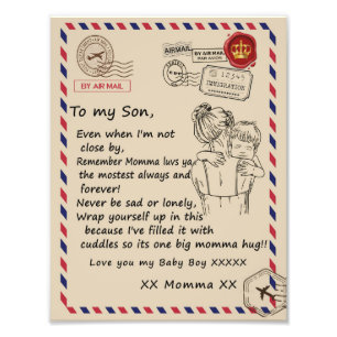 Love Son Letter To My Daughter Love You Baby Boy Photo Print