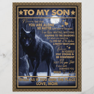 Love Son Letter To My Son Never Feel You're Alone Custom Letterhead